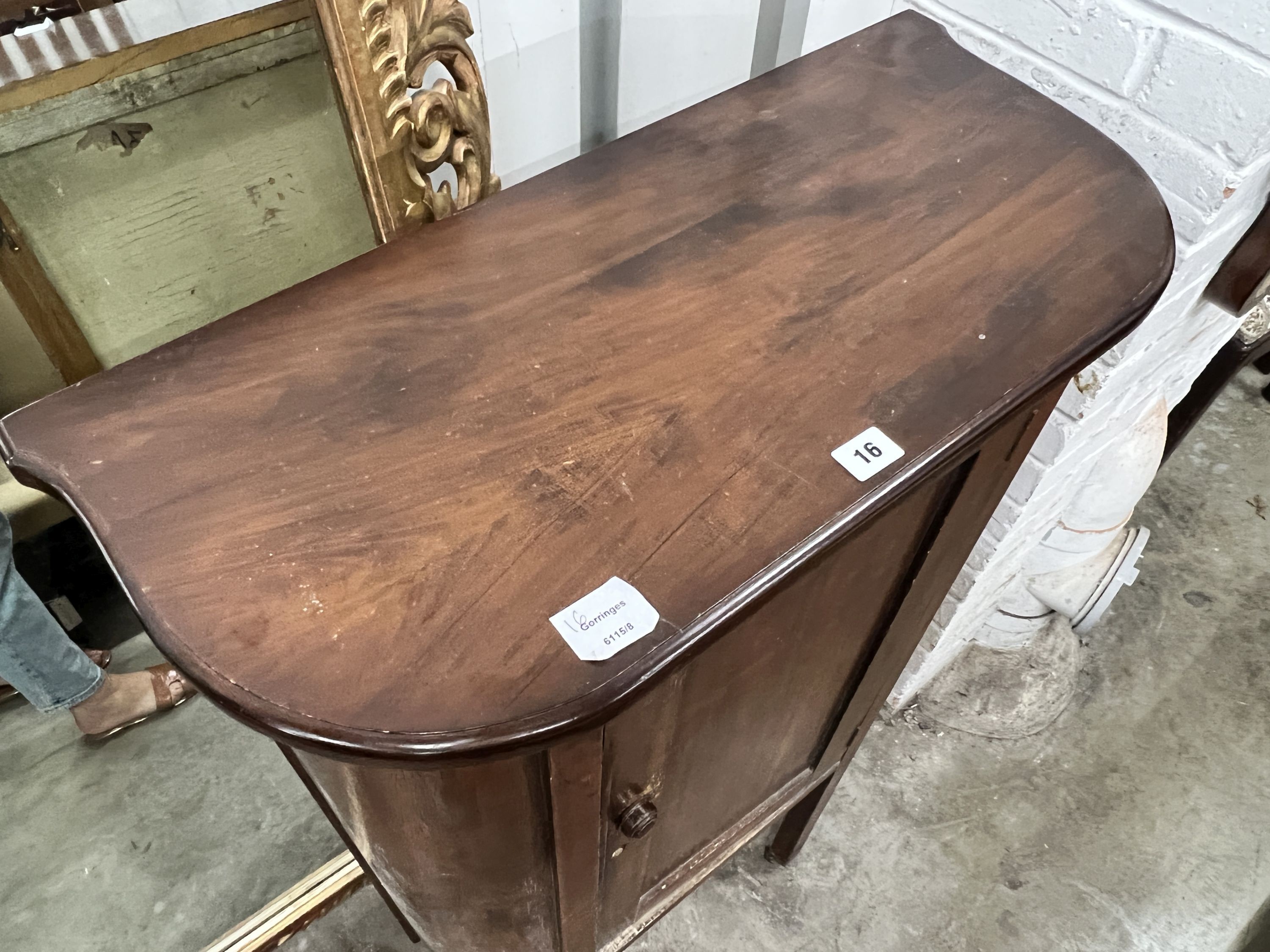 A Victorian mahogany side cabinet, altered, width 71cm, depth 31cm, height 119cm